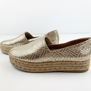 Naturalizer Thea light gold leather espadrille